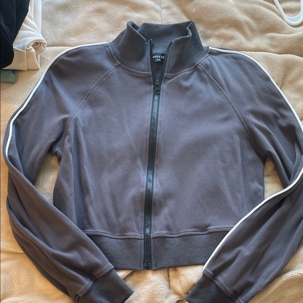 White Fox Boutique Charcoal Bomber Jacket
